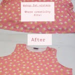 Redesigning before and after — red patterned garment