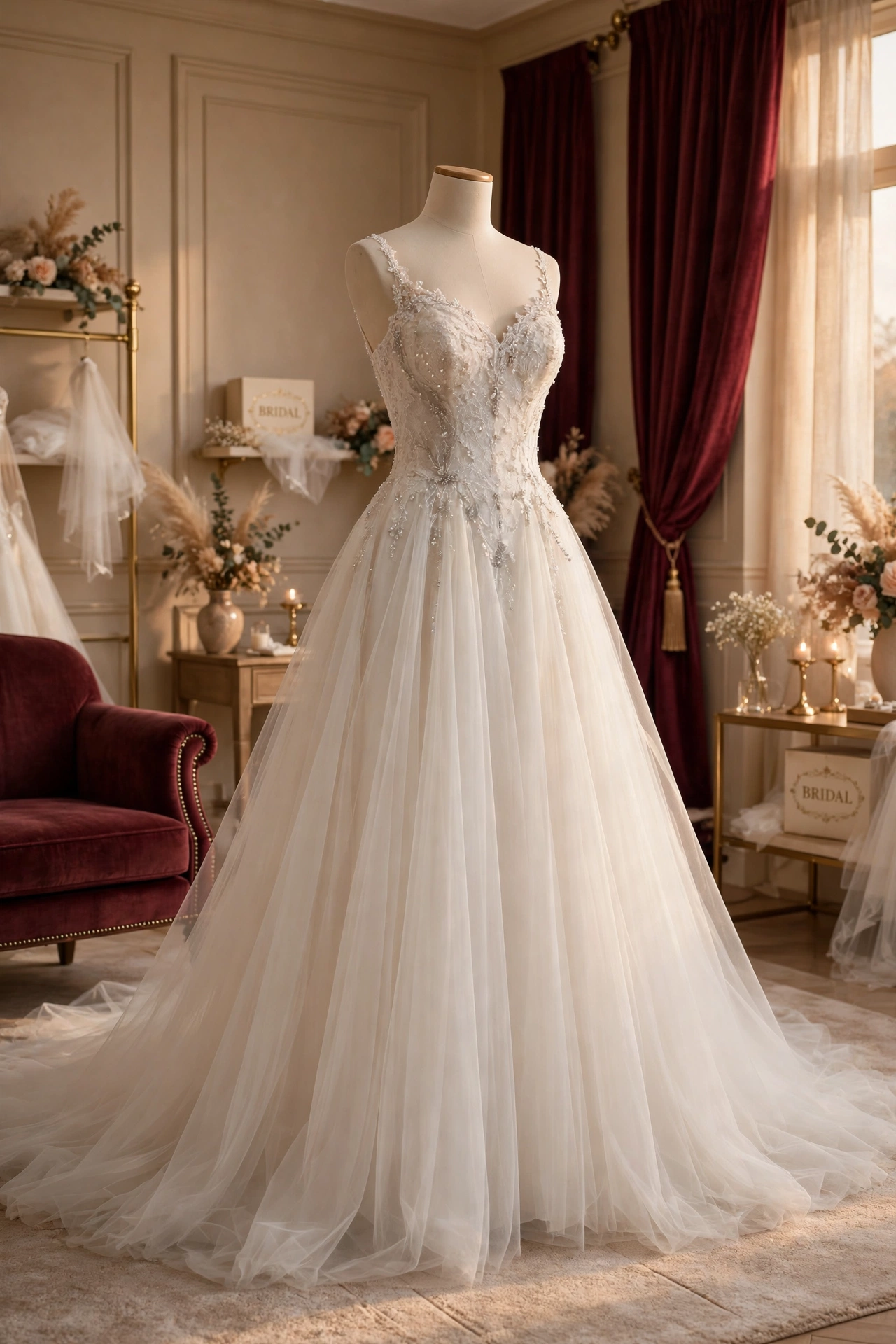 Princess tulle bridal gown